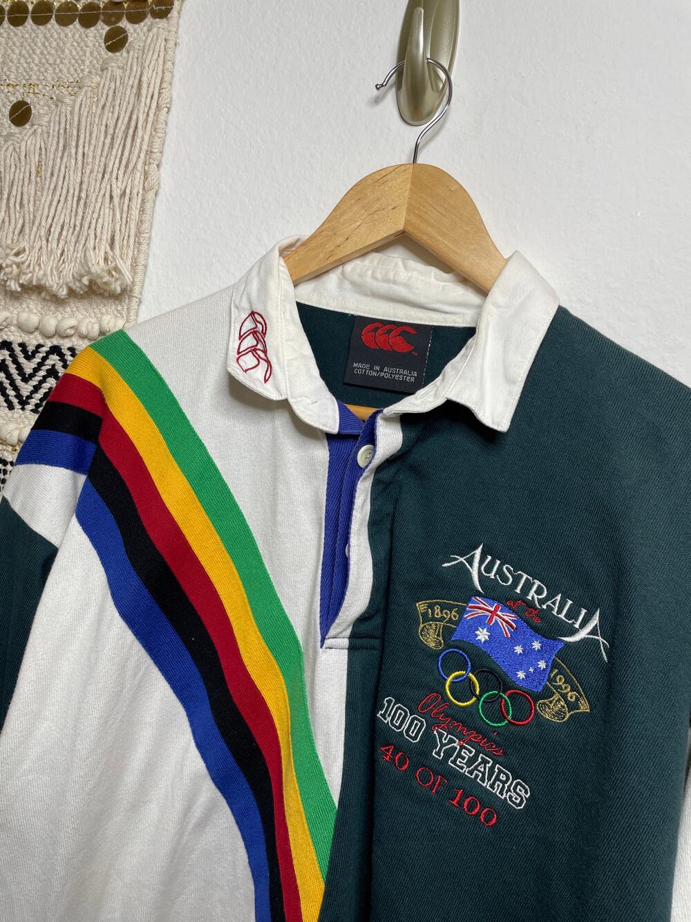 Canterbury Vintage Mens Australia Olympics International Rugby Jersey Polo XL